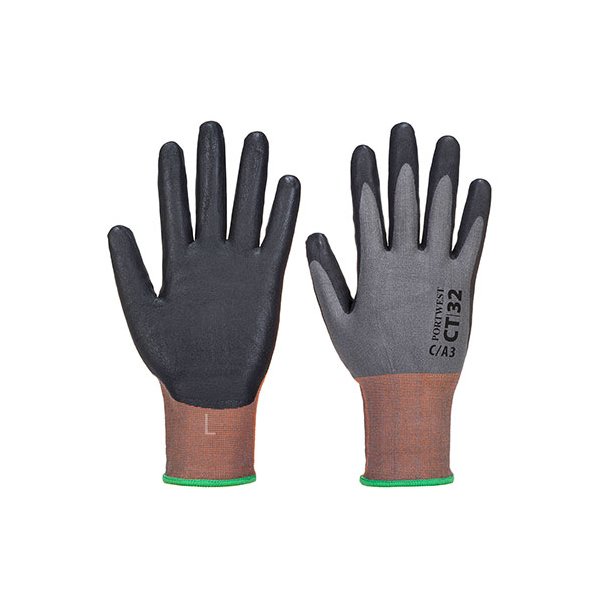 Handske af micro Nitril, Grå/Sort. - Handsker - CC Safety